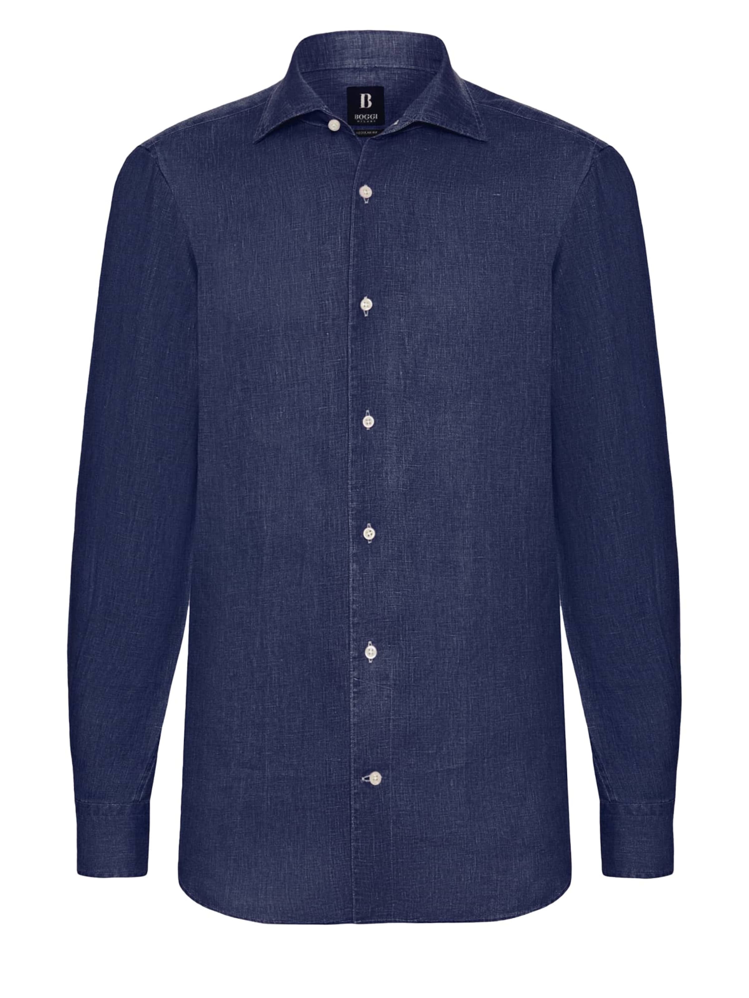 Regular fit Camicia di Boggi Milano in blu: frontale