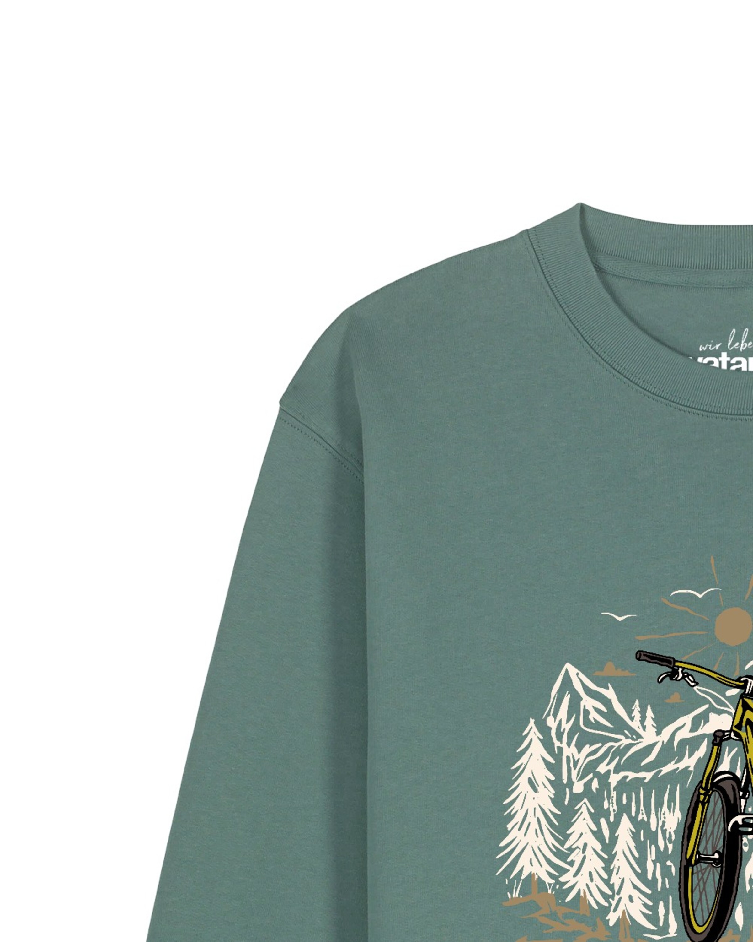 Sweat-shirt 'Mountainbike Und Berge' Watapparel en vert
