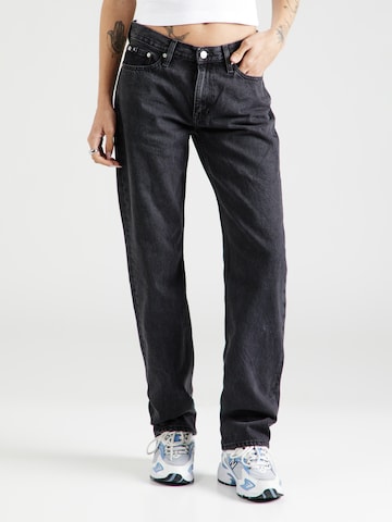 Calvin Klein Jeans regular Τζιν 'LOW RISE STRAIGHT' σε μαύρο: μπροστά