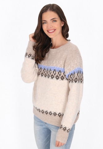 Pull-over usha BLUE LABEL en beige : devant