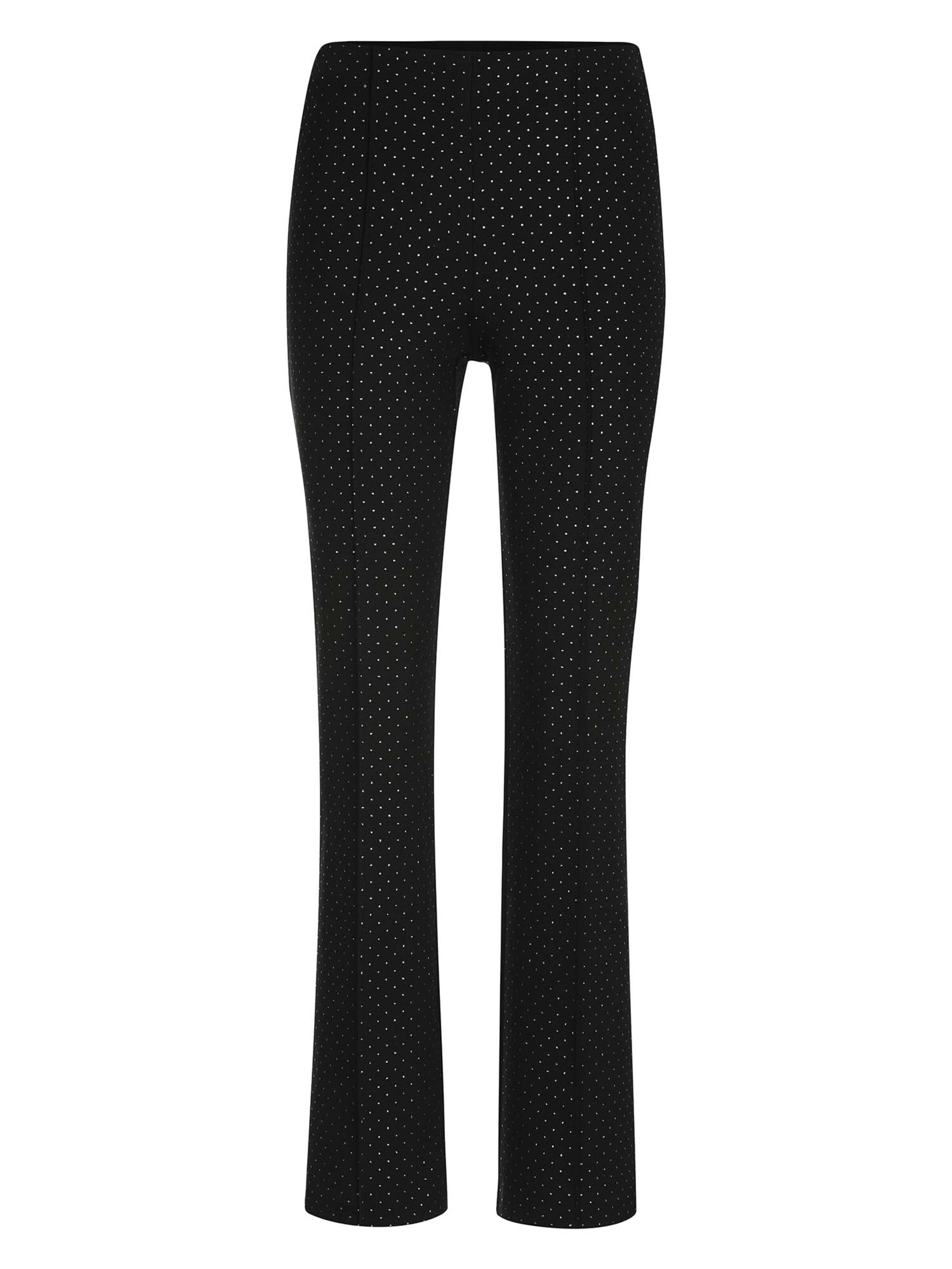 MADELEINE Regular Pleated Pants in Black: front