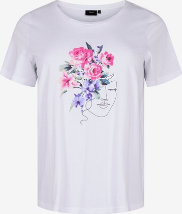 T-shirt 'VELIN' Zizzi en blanc : devant