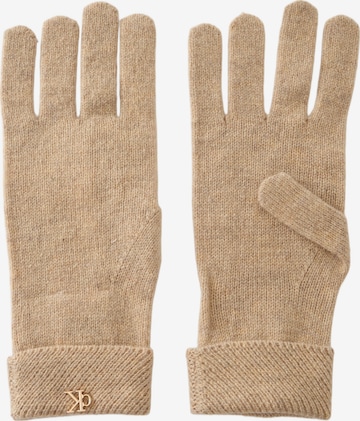 Calvin Klein Vingerhandschoenen in Beige: voorkant