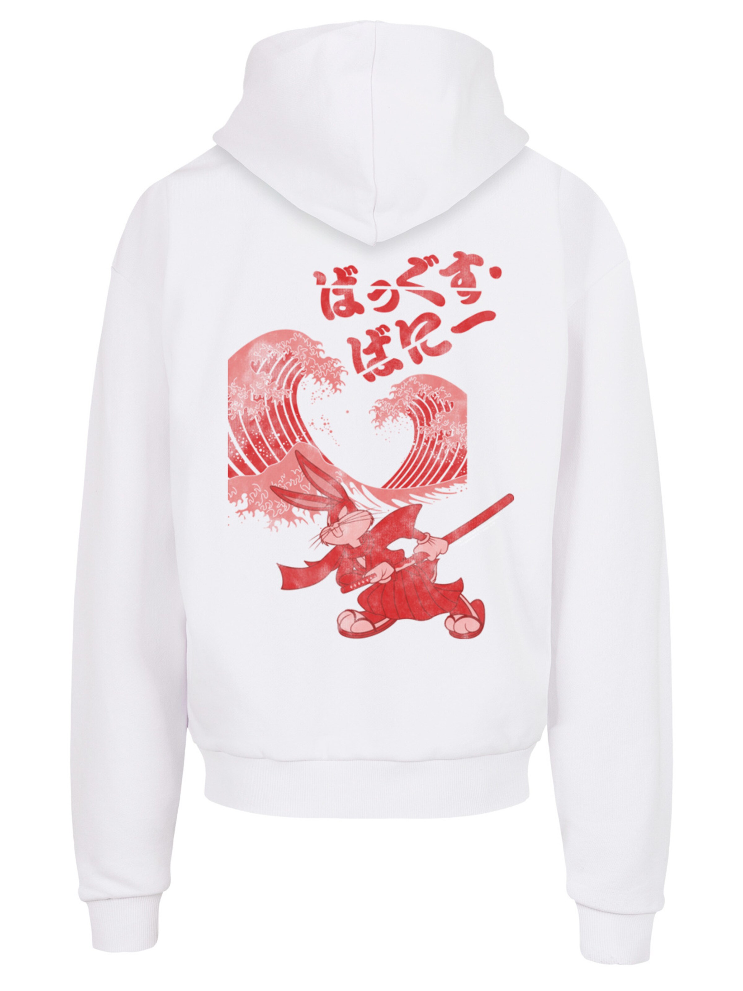 Sweat-shirt 'Looney Tunes Bugs Bunny Shogun' F4NT4STIC en blanc : devant