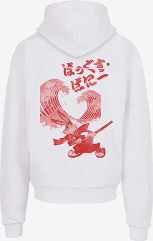 F4NT4STIC Sweatshirt 'Looney Tunes Bugs Bunny Shogun' in Wit: voorkant