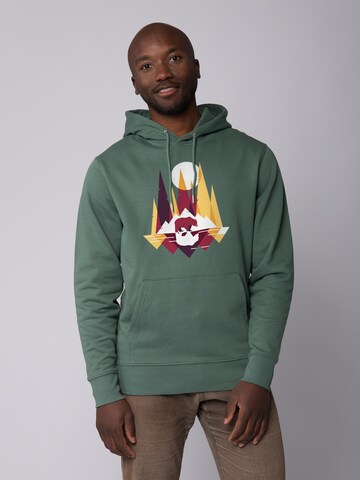 Sweat-shirt ' Von Bären und Bergen ' Watapparel en vert : devant