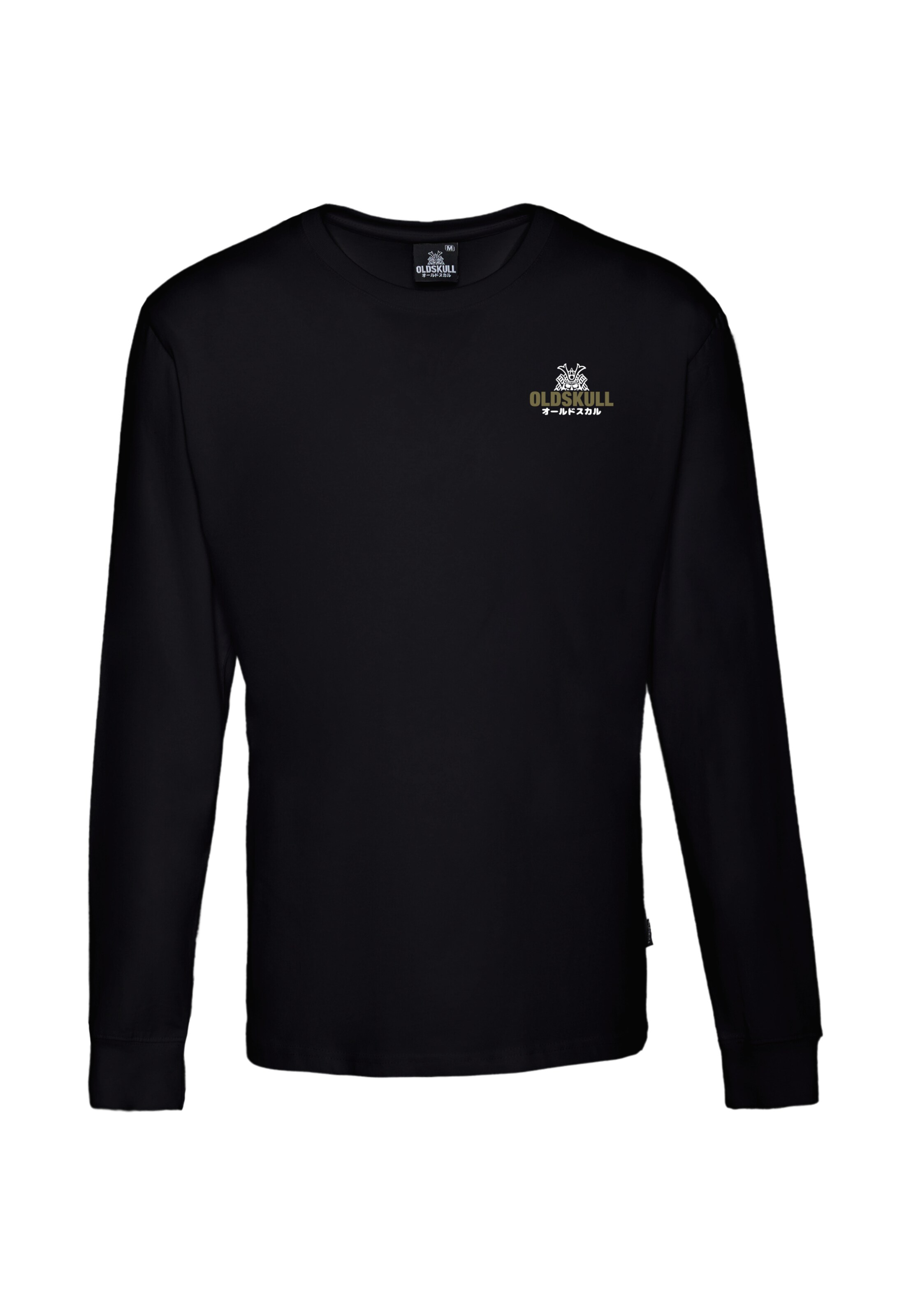 Oldskull Langarmshirt in Schwarz: Vorderseite