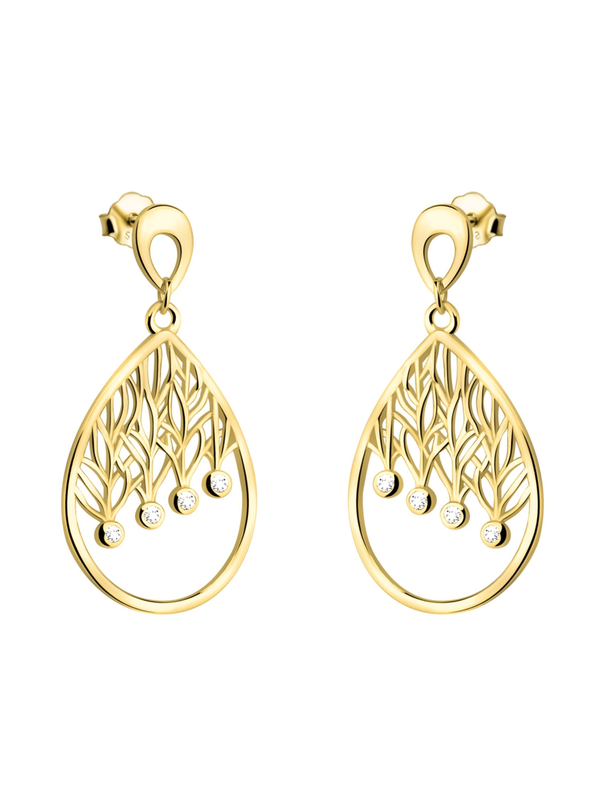Sofia Milani Ohrringe 'Oval Leaf'‌‌‌‌‌‌‌ in Gold: Vorderseite