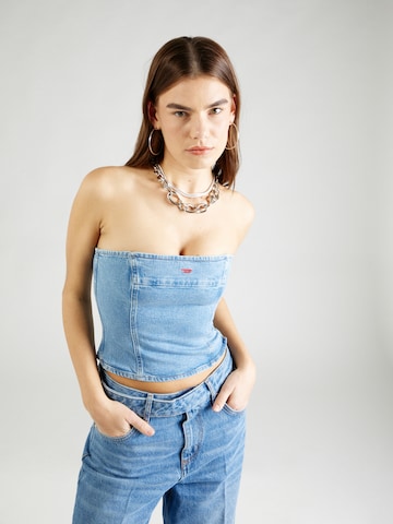 DIESEL - Top 'DE-VILLE' em azul: frente