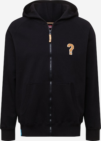 Derbe Zip-Up Hoodie 'Question' in Black: front