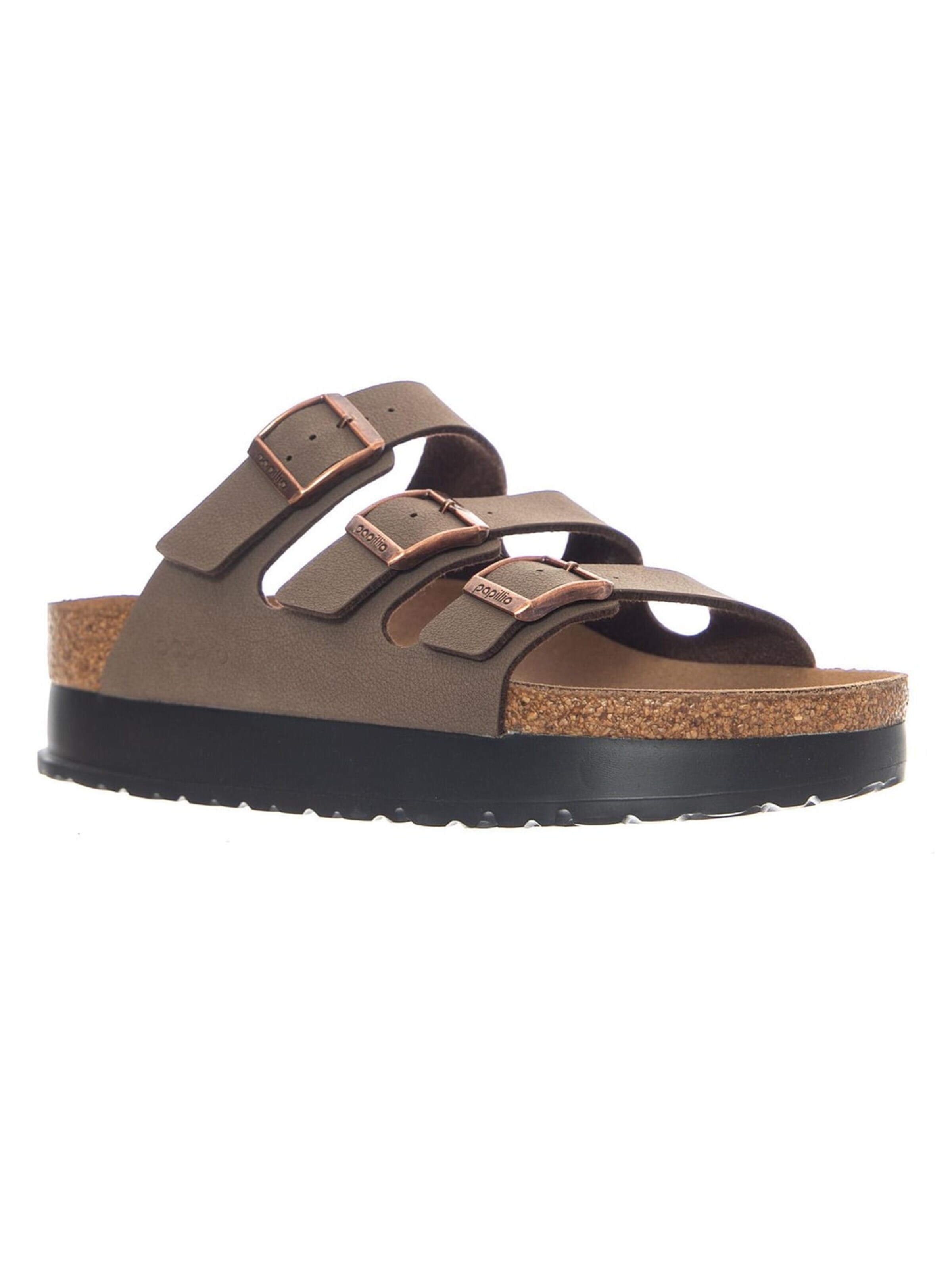 BIRKENSTOCK Sandaler 'Florida III Platform Vegan Birkibuc Narrow Fit Mocca' i brun: forside