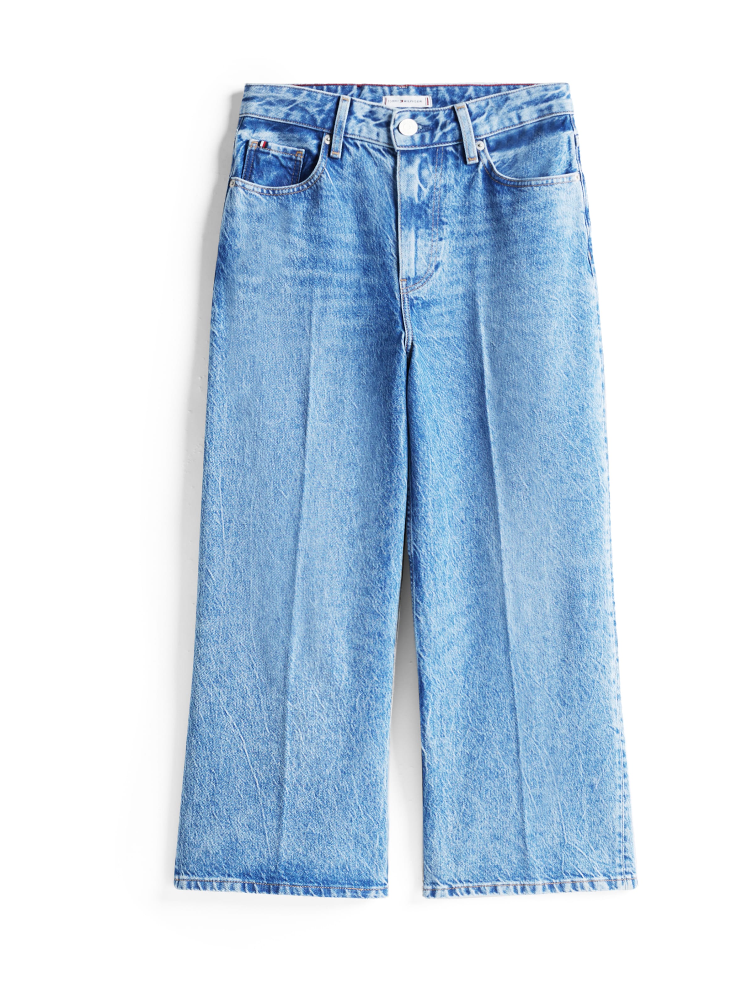 Wide leg Jeans de la TOMMY HILFIGER pe albastru: față
