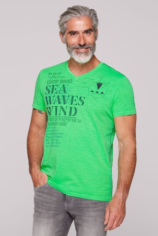 T-Shirt CAMP DAVID en vert : devant