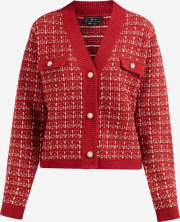 faina Knit Cardigan in Red: front