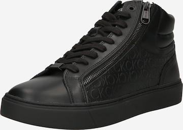 Calvin Klein - Zapatillas deportivas altas en negro: frente