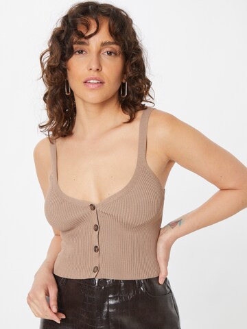 GUESS Gebreide top 'DIANE' in Beige: voorkant