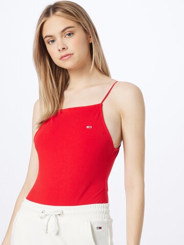 Tommy Jeans - Body camiseta 'Essential' en rojo: frente