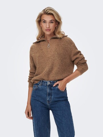 Pull-over 'Baker' ONLY en marron : devant