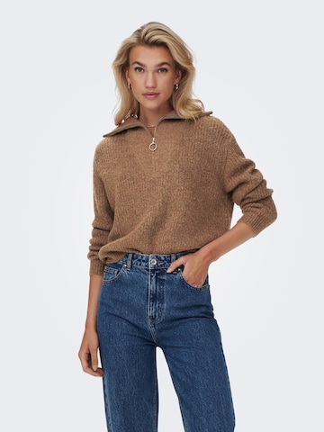 Pull-over 'Baker' ONLY en marron : devant