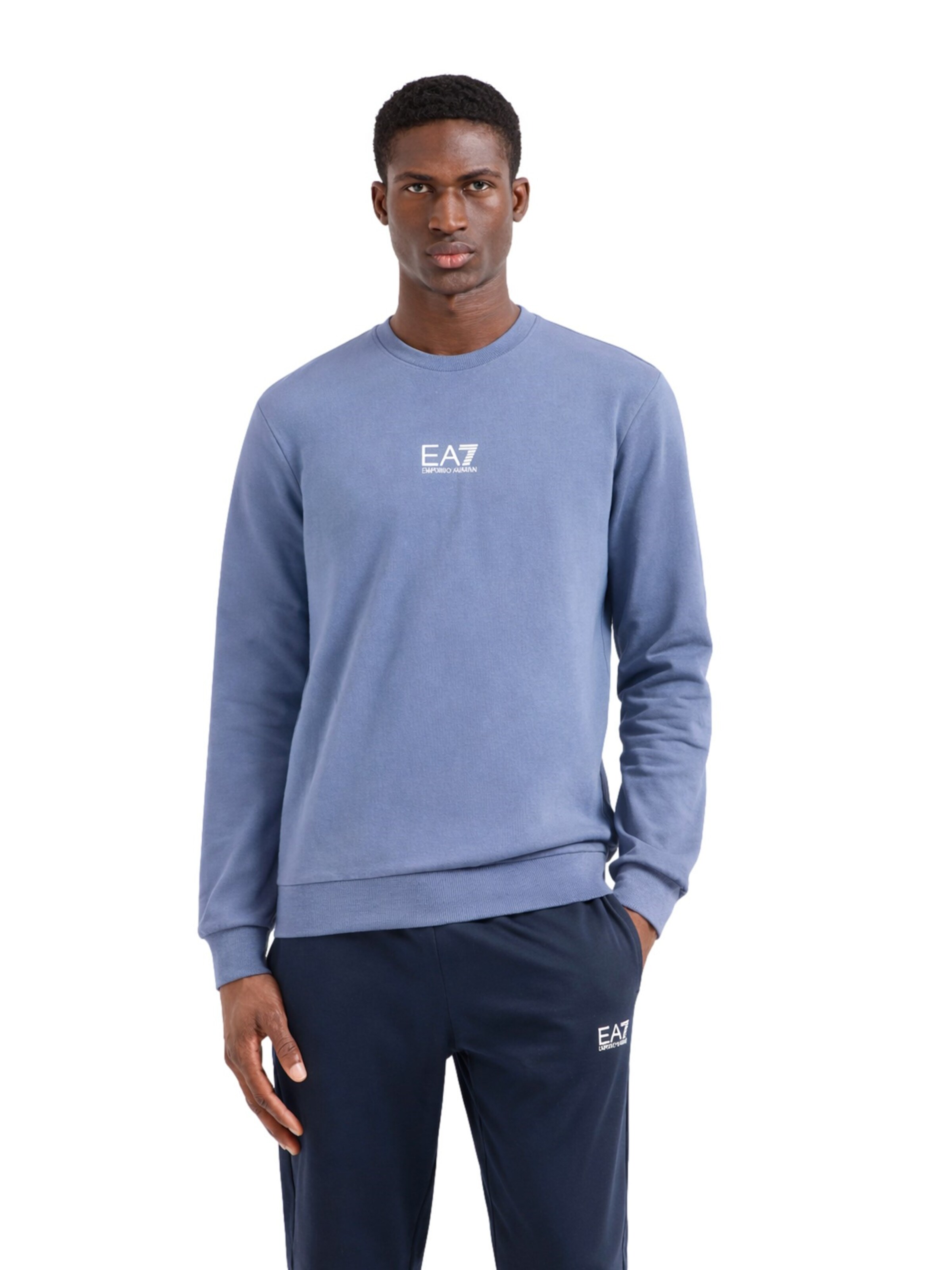 Sweat-shirt EA7 Emporio Armani en bleu : devant