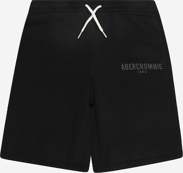 Abercrombie & Fitch Regular Trousers in Black: front