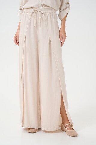 Cream Wide leg Broek 'Venta' in Beige: voorkant