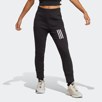 juoda ADIDAS SPORTSWEAR Siaurėjantis Sportinės kelnės 'Mission Victory High-Waist': priekis