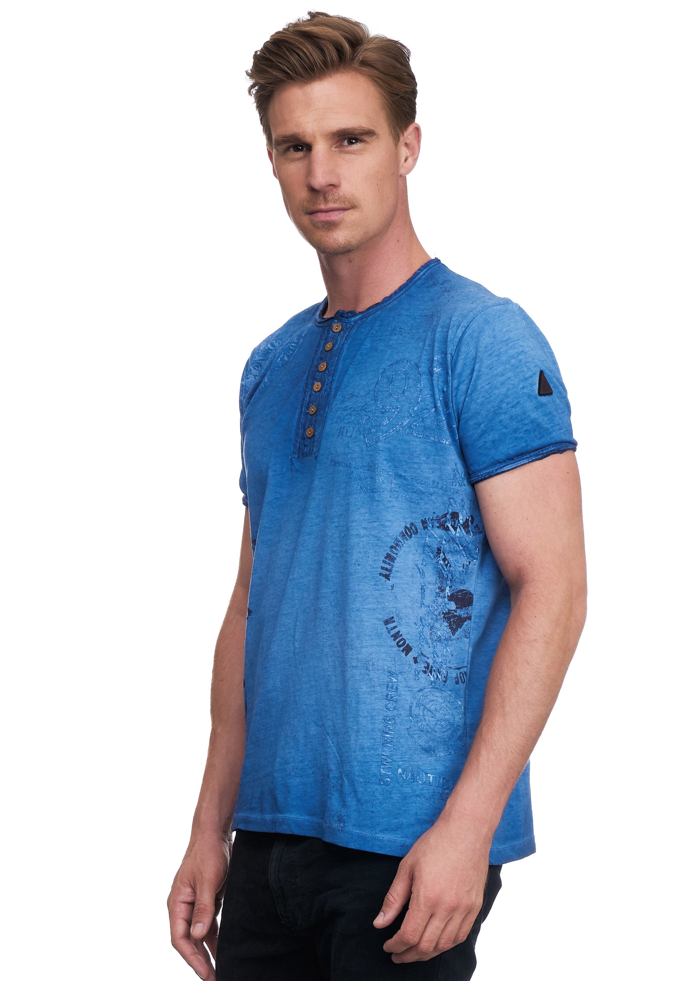 Rusty Neal Shirt in Blauw: voorkant