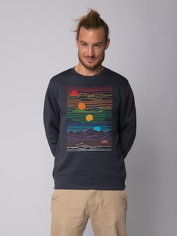 Watapparel Sweatshirt ' Sun And Moon ' in Grijs: voorkant