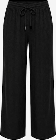fashionshowcase Broek 'FLORYN – Palazzohose Crinkle' in Zwart: voorkant