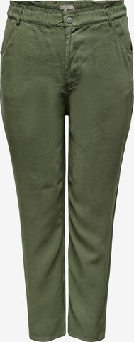 Coupe slim Pantalon 'Aro' ONLY Carmakoma en vert : devant