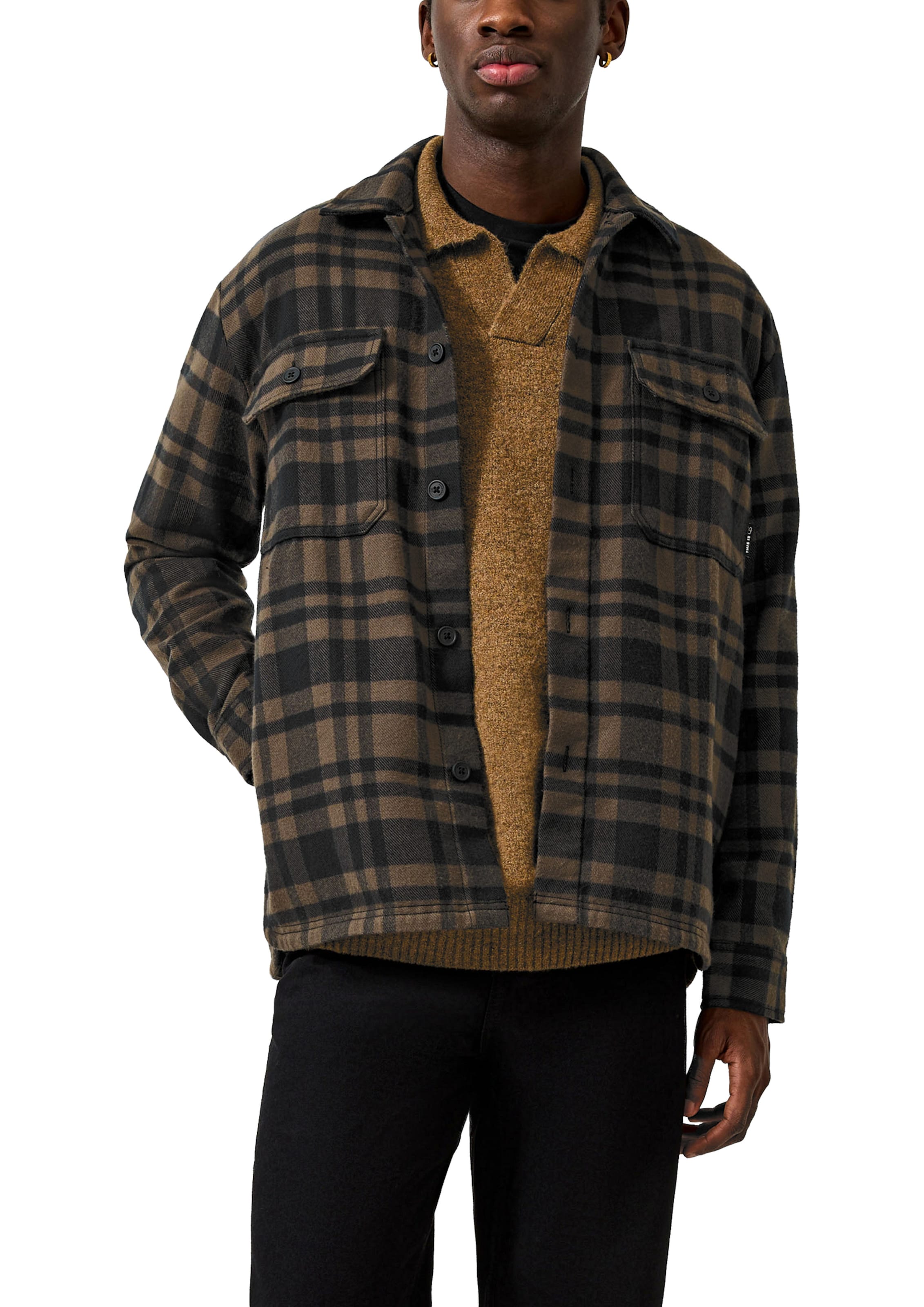 Veste mi-saison QS en marron : devant
