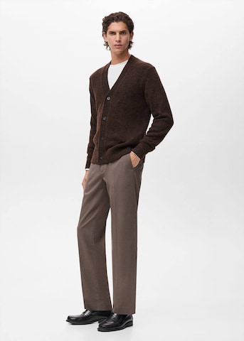 MANGO MAN Knit Cardigan 'Oreo' in Brown