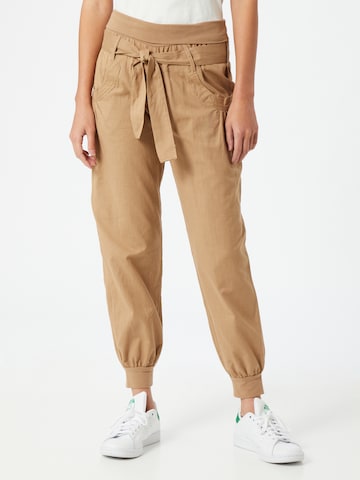 Effilé Pantalon harem BUFFALO en beige : devant