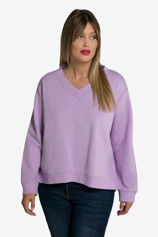 Ulla Popken Sweatshirt in Purple: front