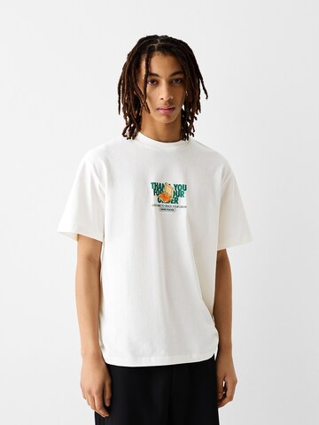 Bershka T-Shirt in Weiß: Vorderseite