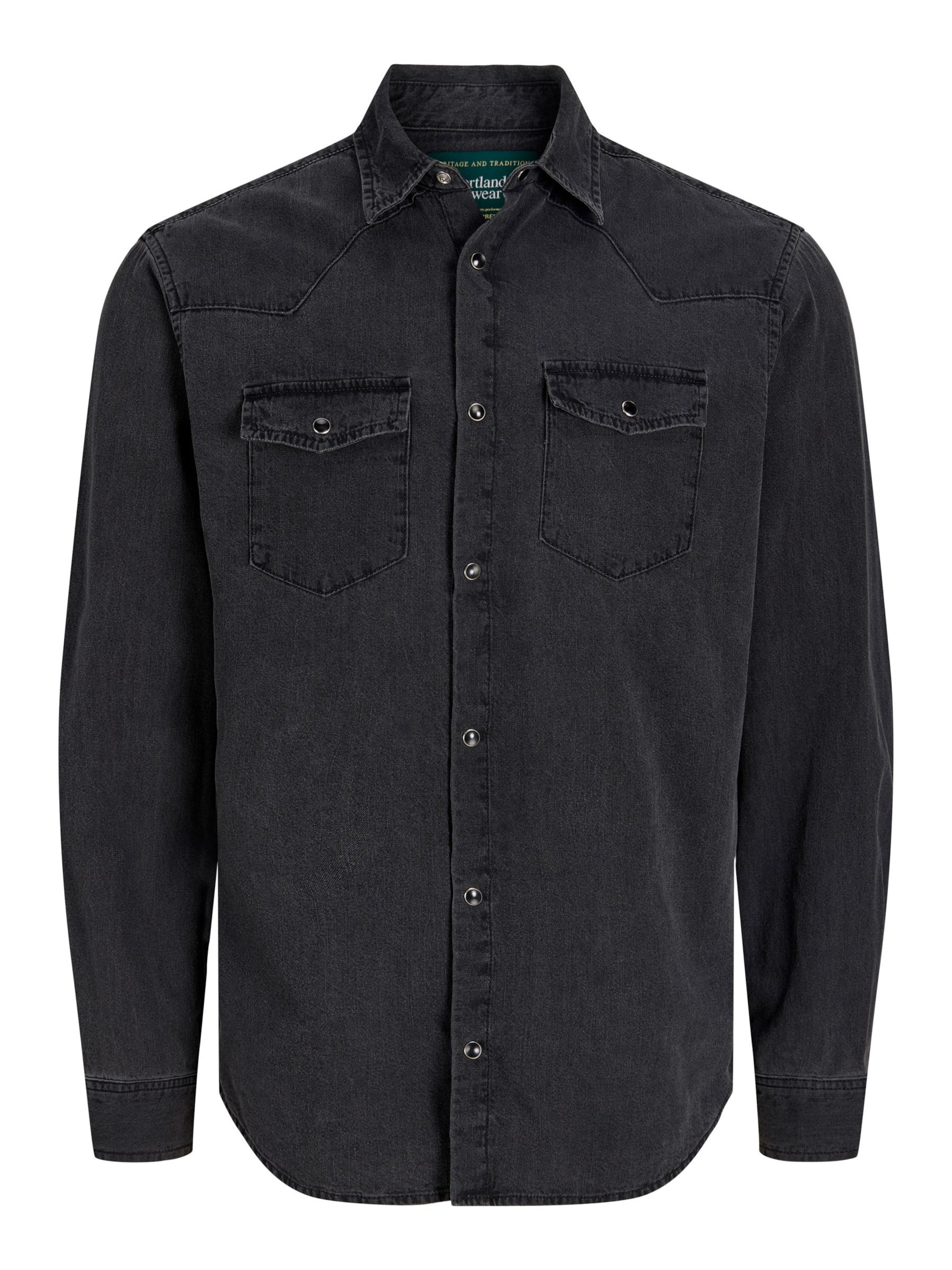 Portland Outerwear Company Regular fit Button Up Shirt in Black: front