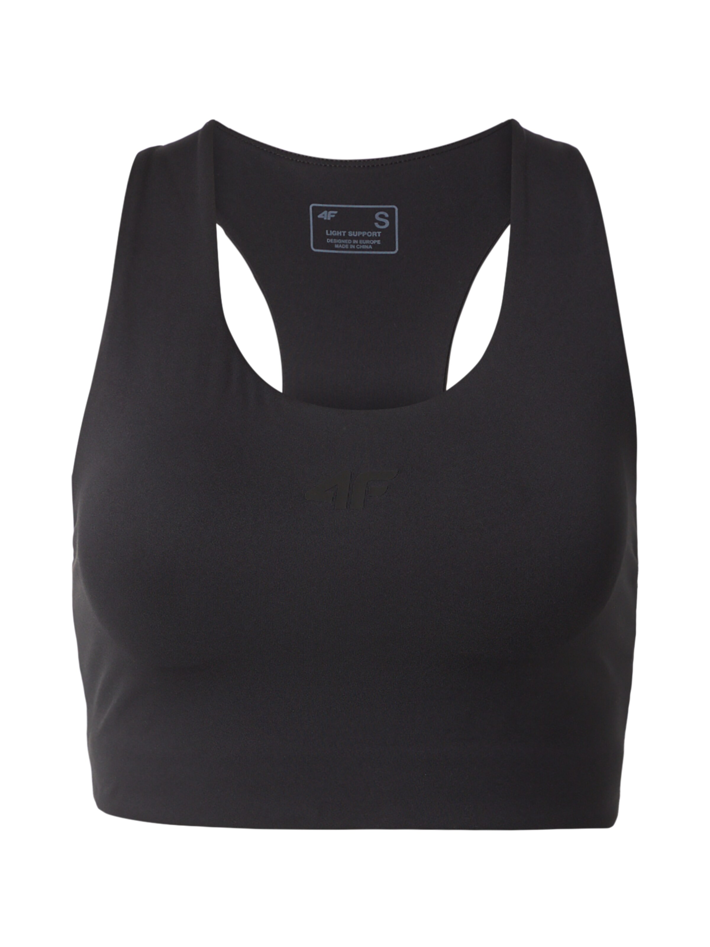 Bustino Reggiseno sportivo di 4F in nero: frontale
