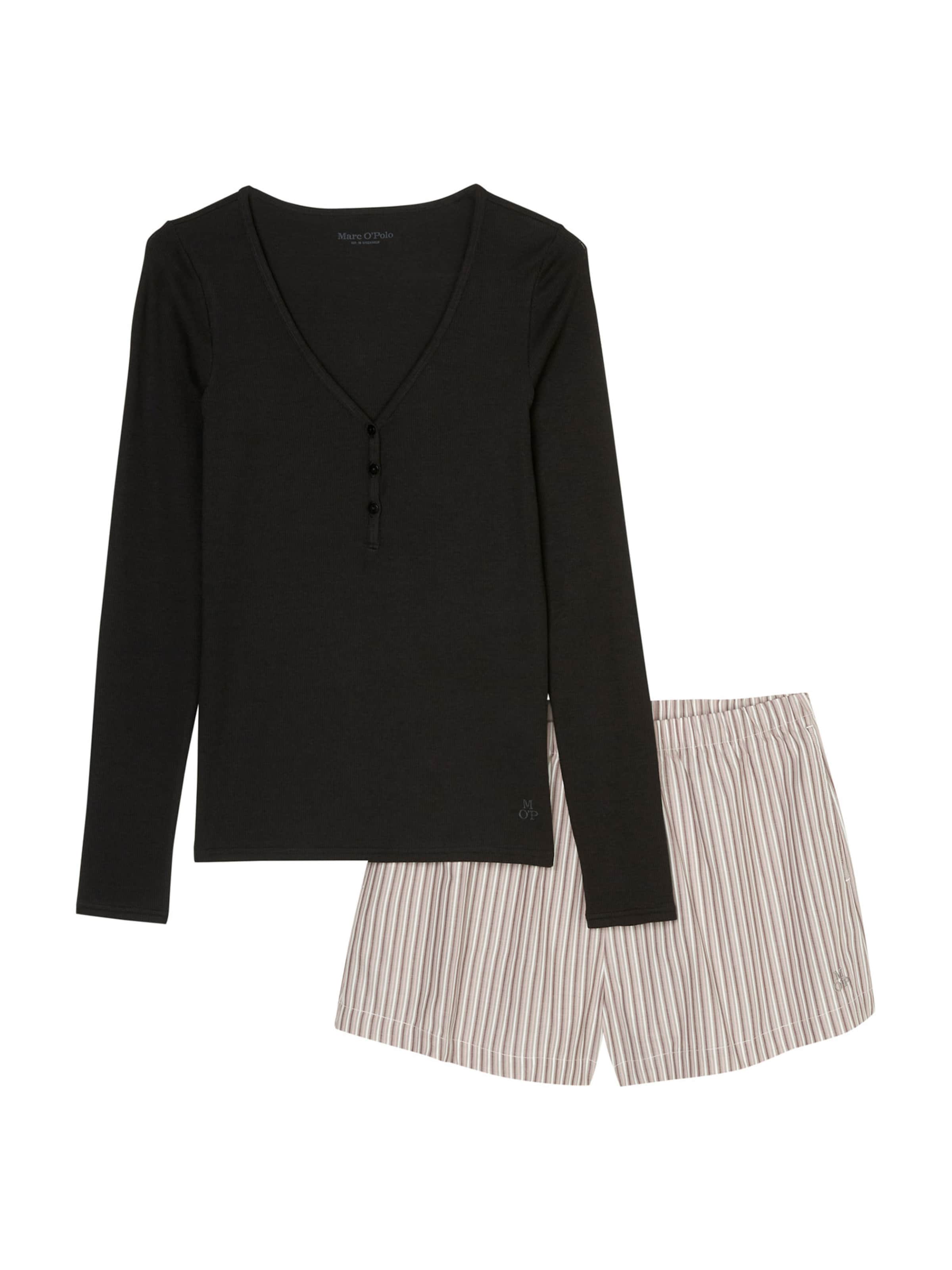 Marc O'Polo Pajama ' Mix & Match Cotton ' in Black: front