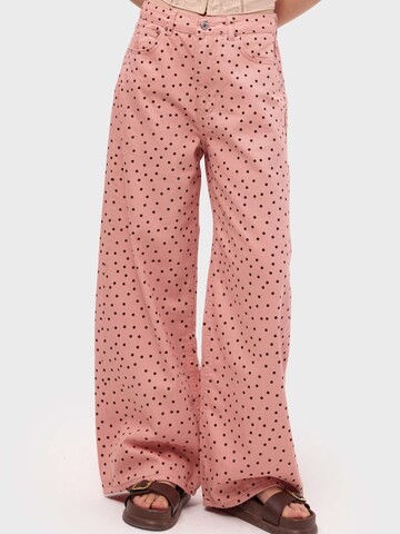 IT'S BASIC Baggy Jeans 'POLKA BAGGY LOW RISE JEANS' in Roze