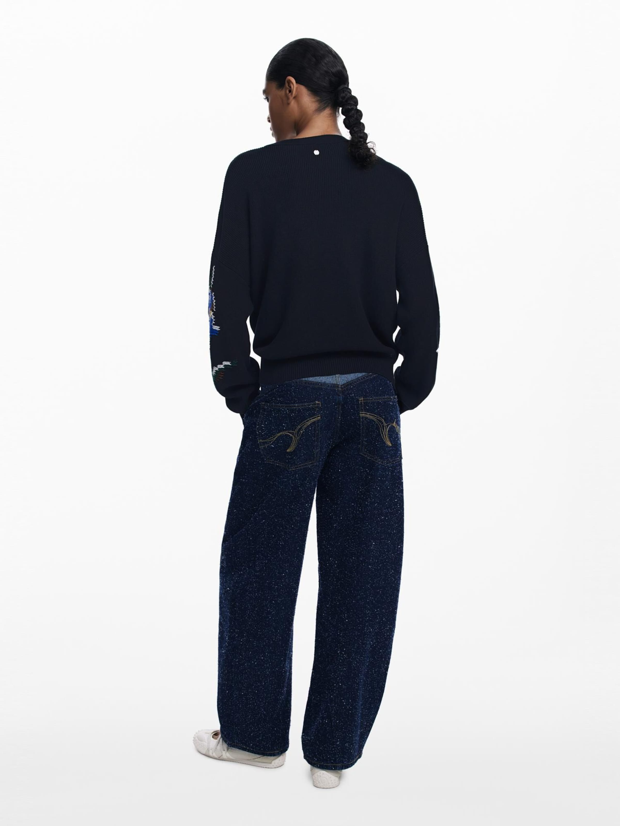 Sweat Bleu Marine Desigual Taille 34 - Haut Femme Motif Marin - Bon état Occasion