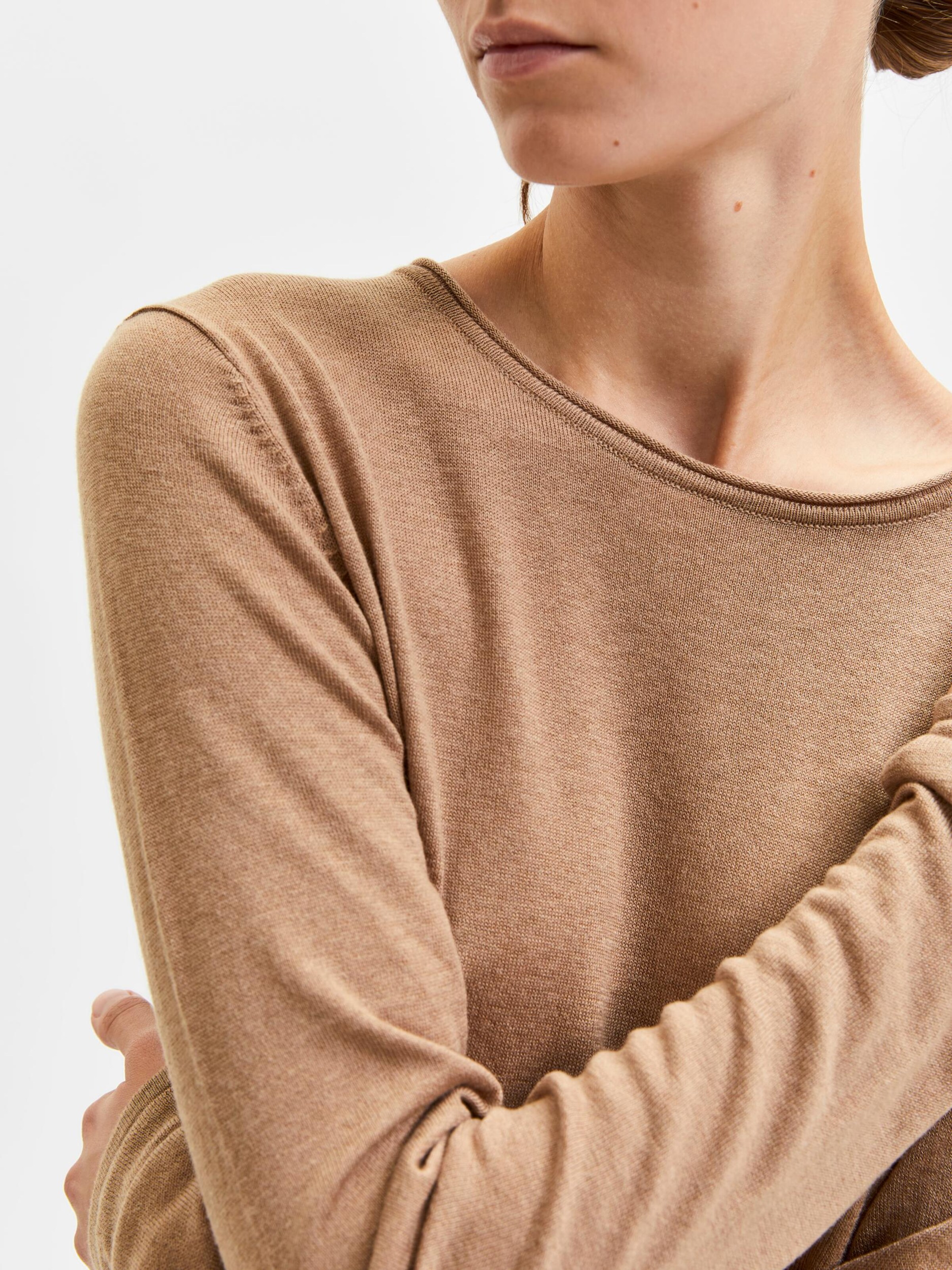 Frauen Pullover & Strick SELECTED FEMME Pullover 'LYDIA' in Hellbraun - ES26330 Frauen Pullover & Strick SELECTED FEMME Pullover 'LYDIA' in Hellbraun - ES26330