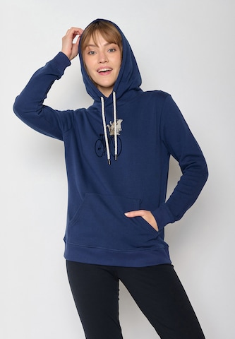 GREENBOMB Sweatshirt 'Bike Cats Basket' in Blauw