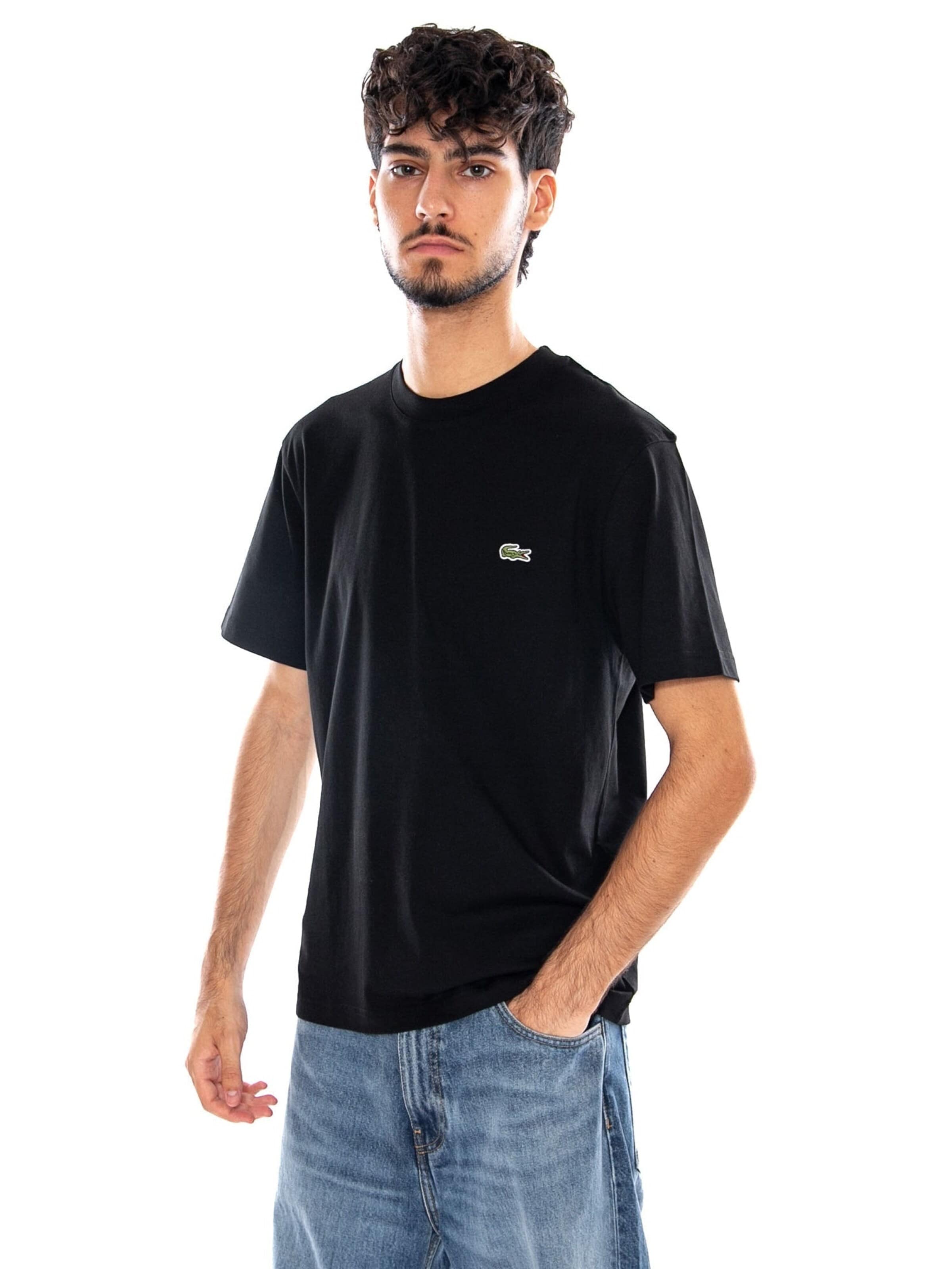 Maglietta 'Men's Black Crew Neck T-Shirt' di LACOSTE in nero