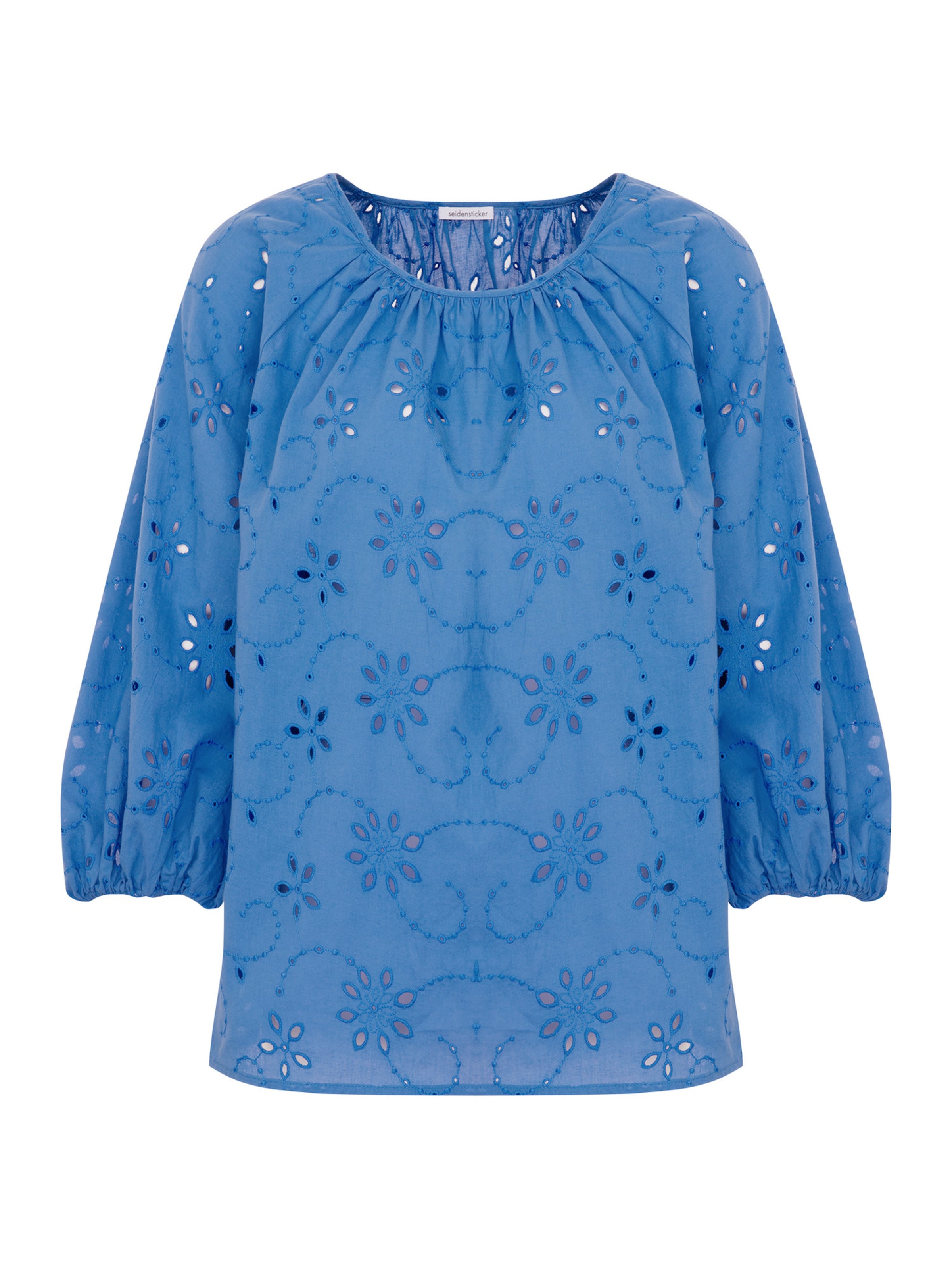 Chemisier 'Schwarze Rose' SEIDENSTICKER en bleu : devant