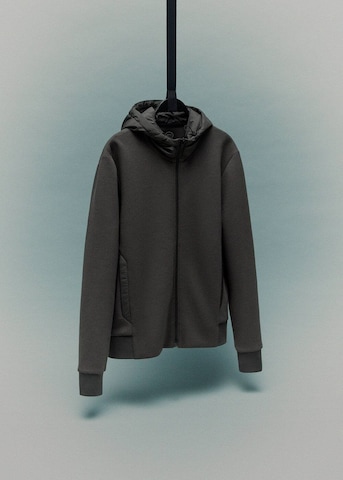 MANGO MAN Zip-Up Hoodie 'Barryh' in Brown