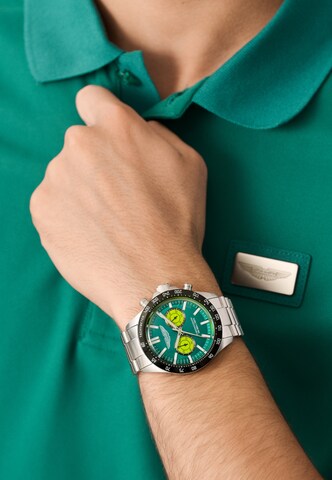 Aston Martin Analog Watch 'SPT' in Silver: front