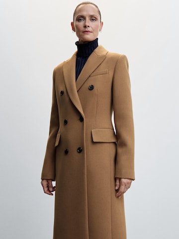 MANGO Between-Seasons Coat in Brown: front