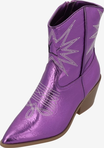 LA STRADA Stiefelette in Lila: Vorderseite