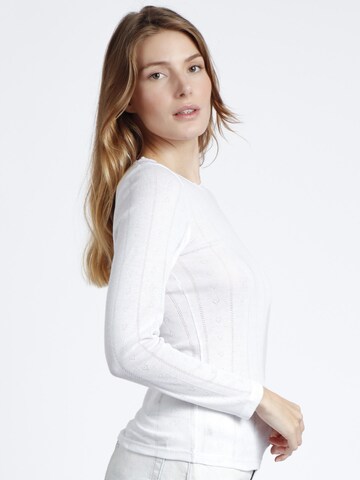 admas - Top 'ADMAS Camiseta Manga Larga Canalé para Mujer' en blanco